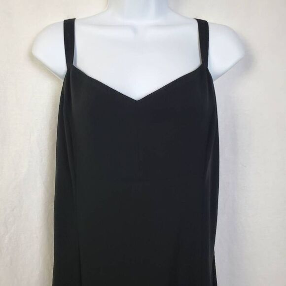Ann Taylor LOFT Black Sleeveless Midi Slip Dress Women's Size 10 Lined Evening M - Picture 2 of 6